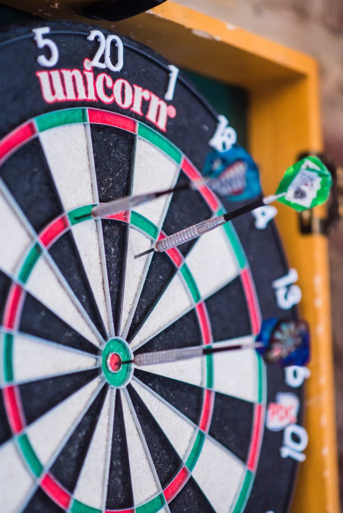 Darts in a dart board